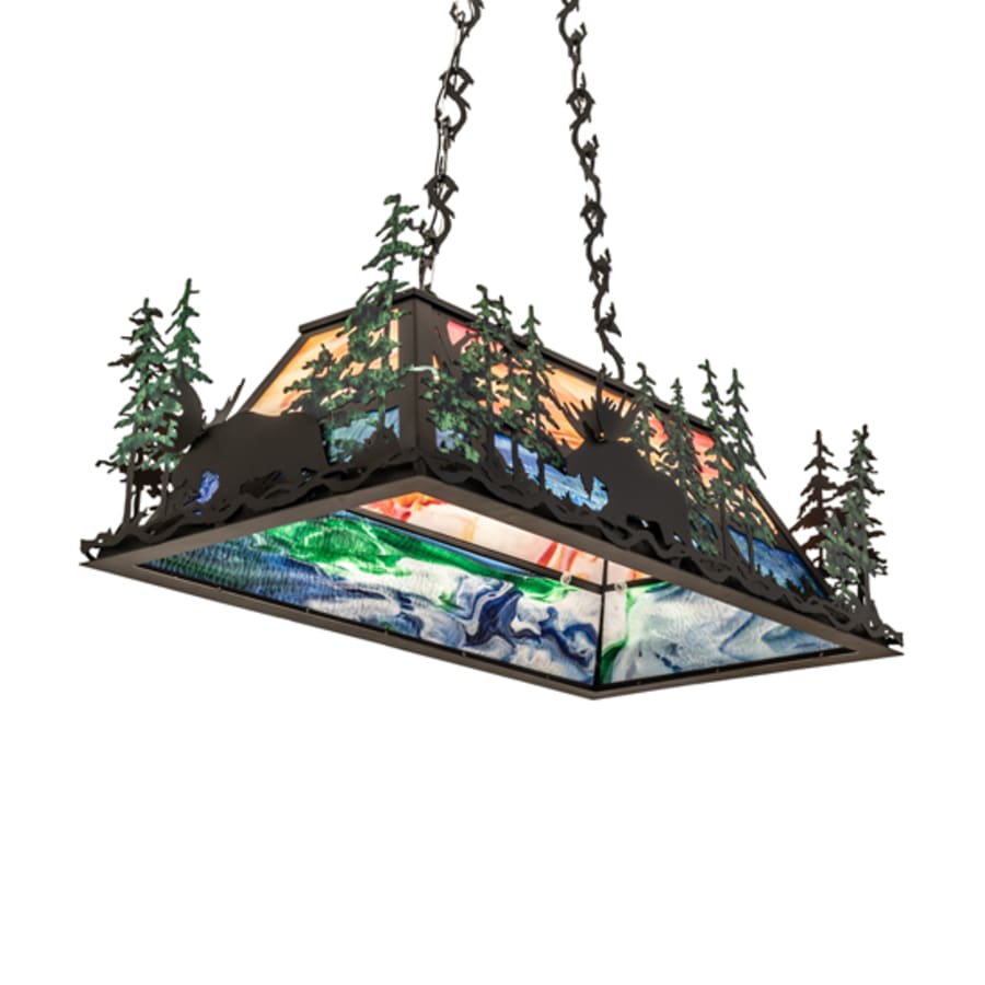Six-Light 36" Wide Abstract Linear Pendant