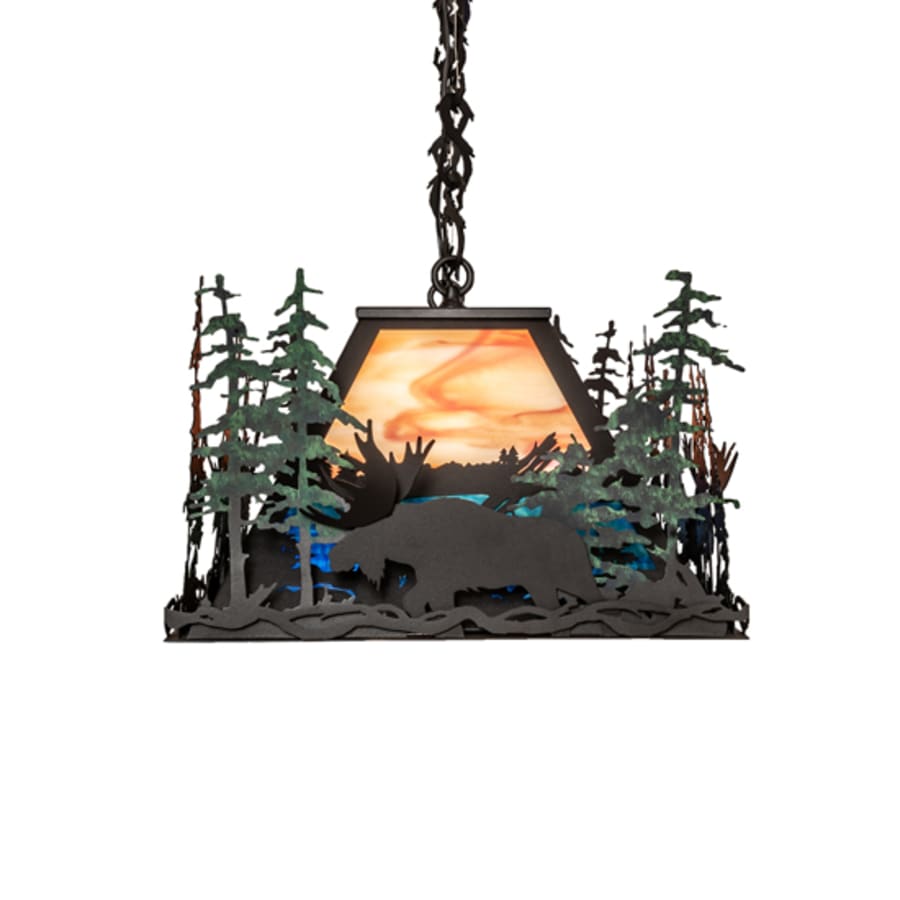 Six-Light 36" Wide Abstract Linear Pendant