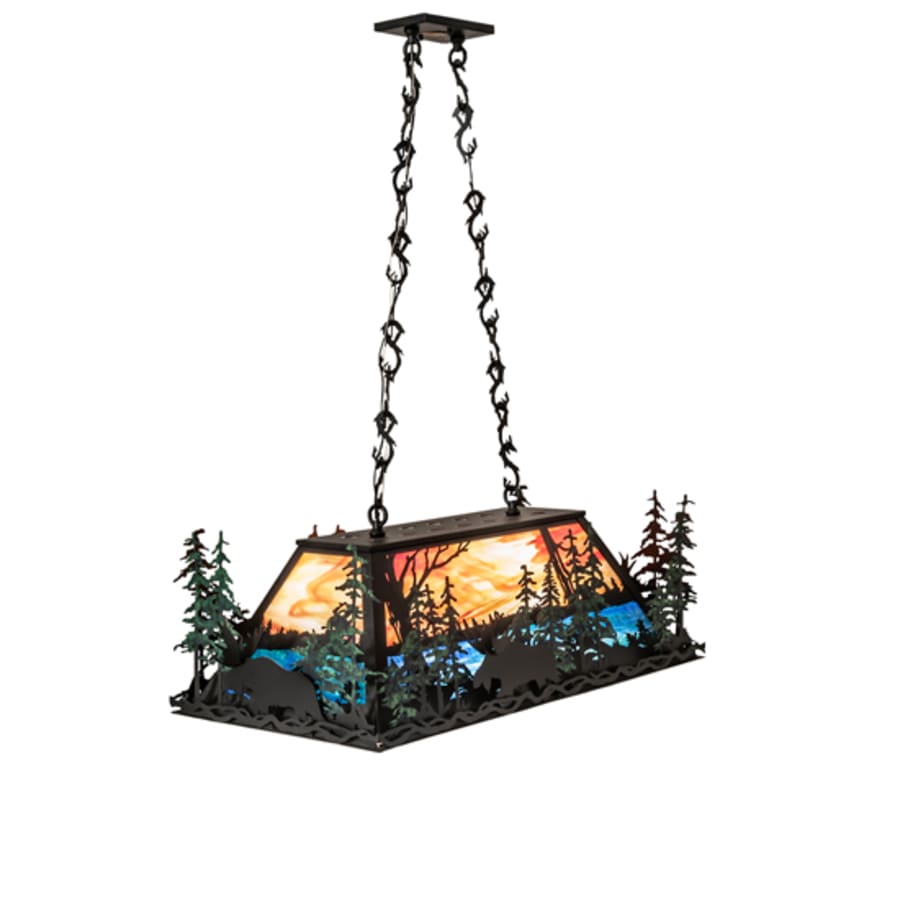 Six-Light 36" Wide Abstract Linear Pendant