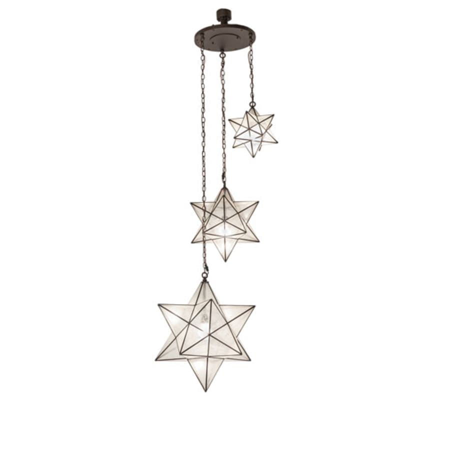 Three-Light 36" Wide Multi-Light Pendant