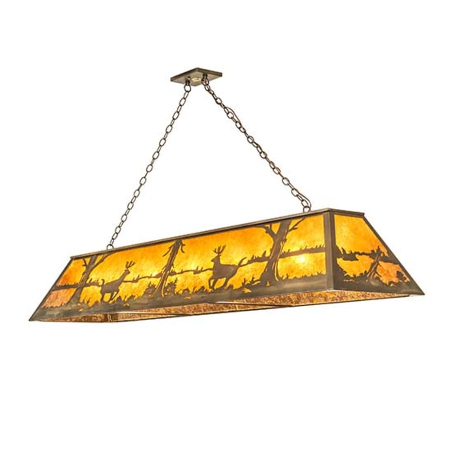 Long Deer At Lake 11-Light 72" Wide Linear Pendant