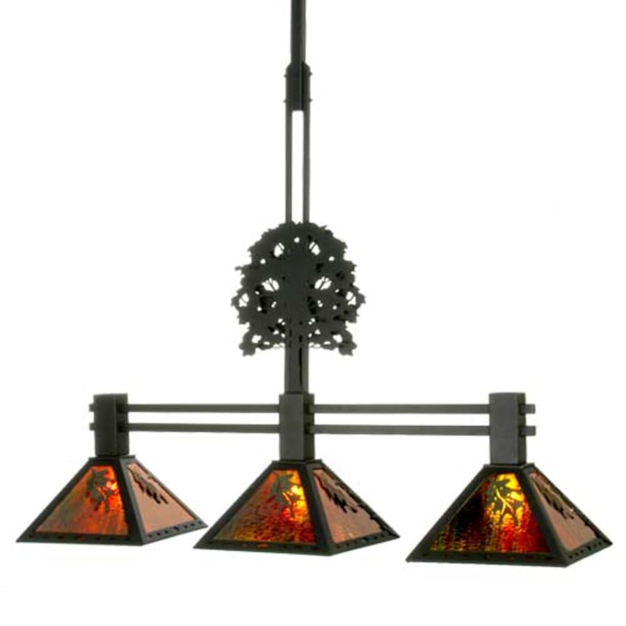 Oak Tree Leaf 3-Light 45" Wide Linear Pendant