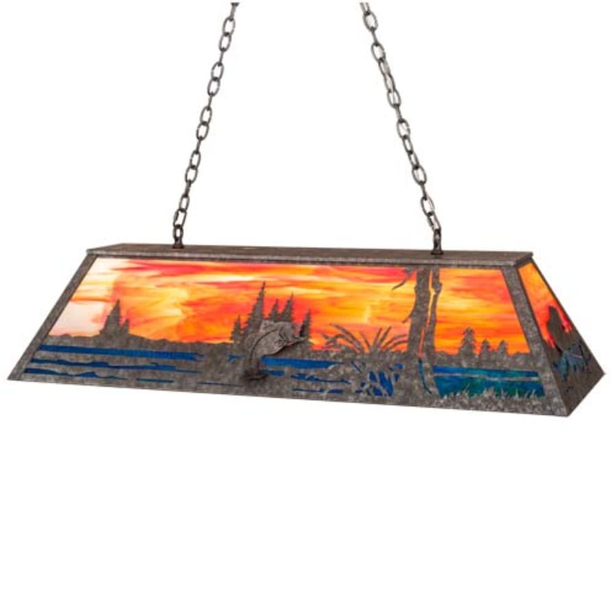 Long Leaping Bass 6-Light 48" Wide Linear Pendant