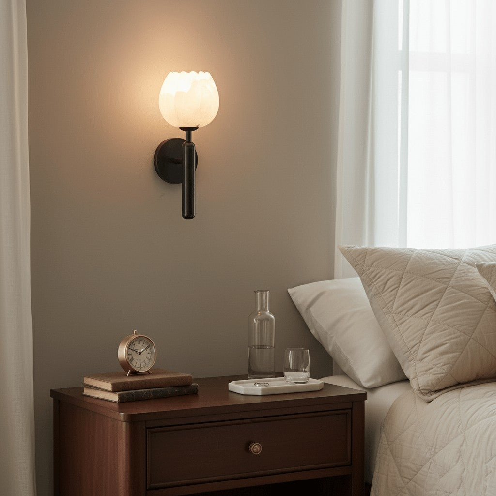 Mian Alabaster Blossom Wall Light