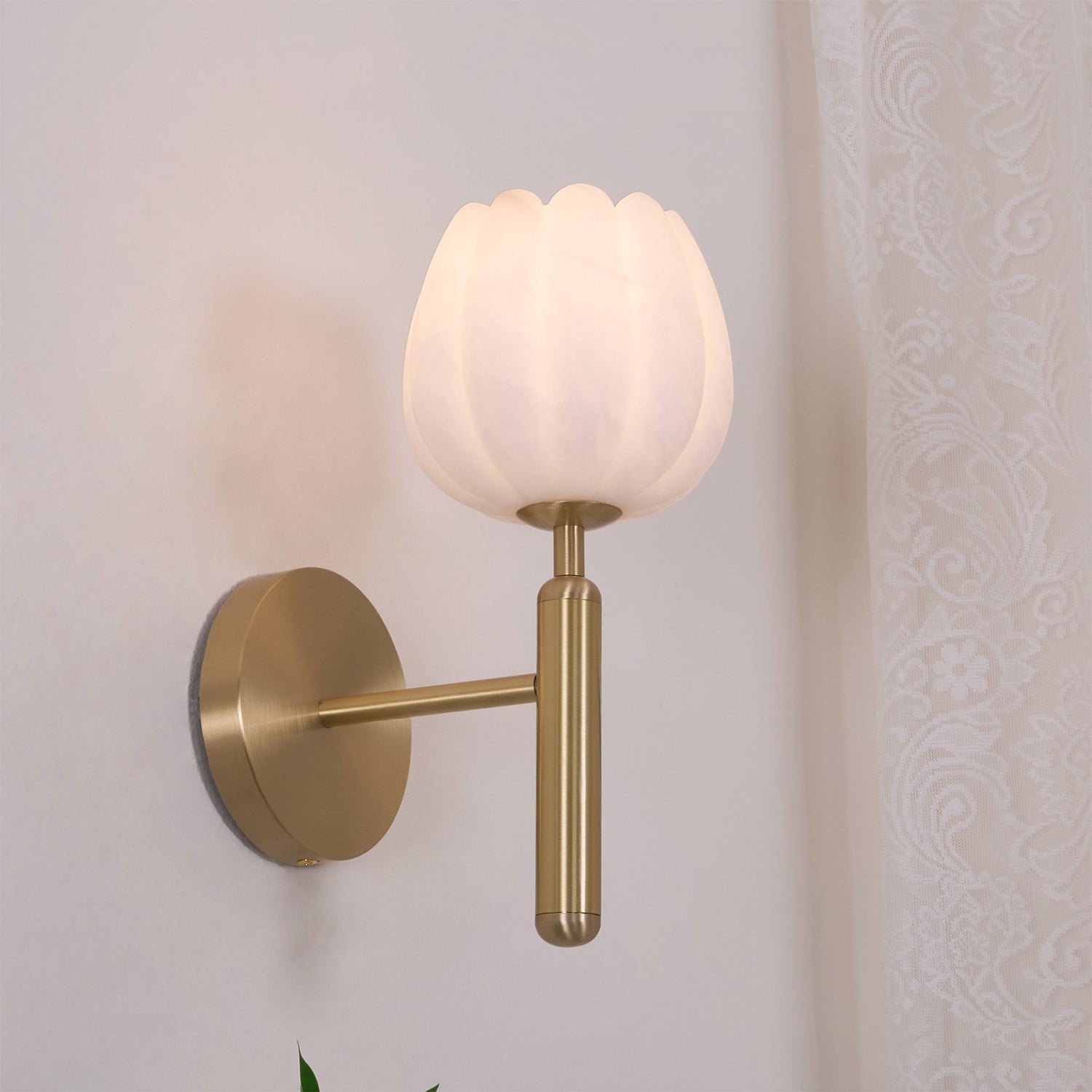 Mian Alabaster Blossom Wall Light