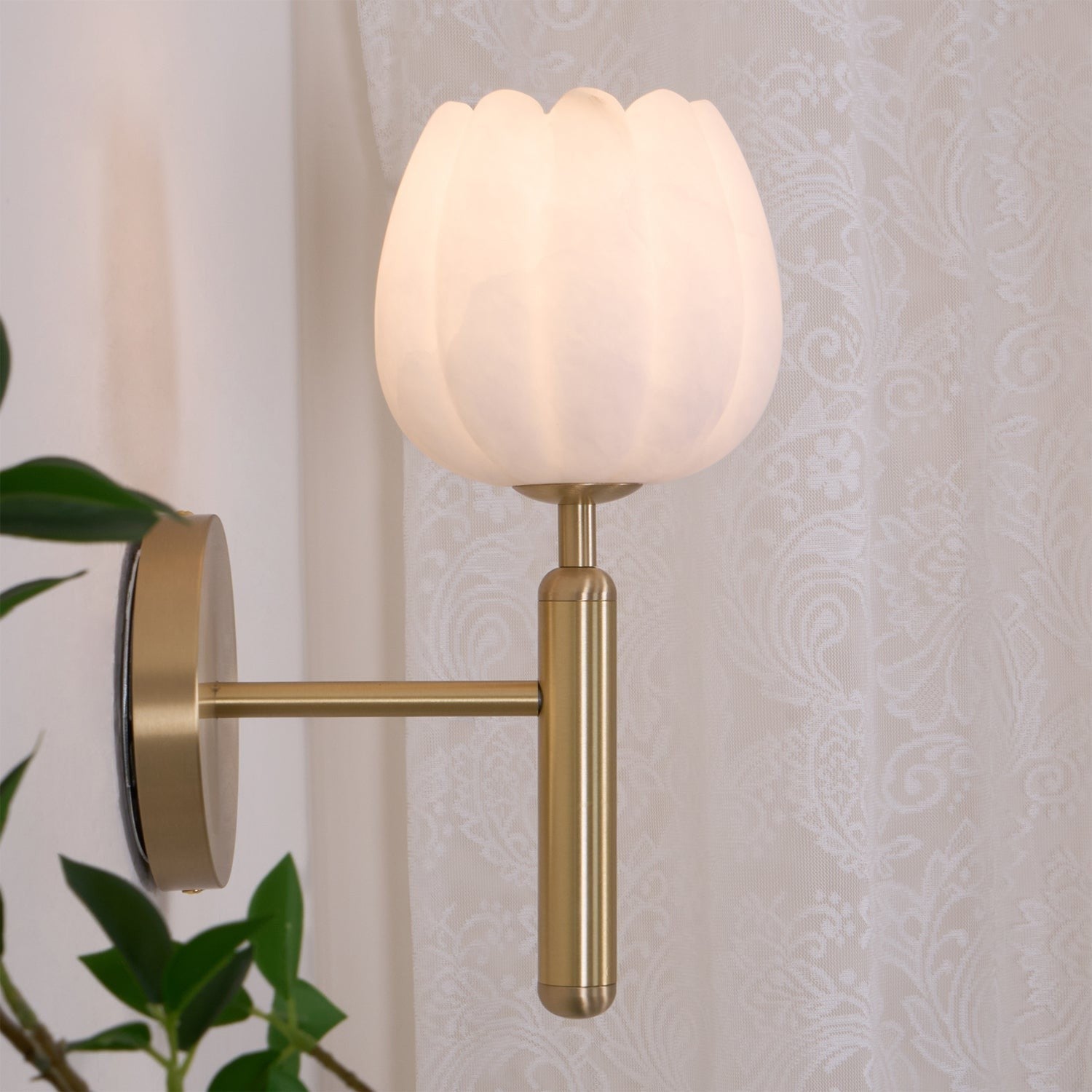 Mian Alabaster Blossom Wall Light