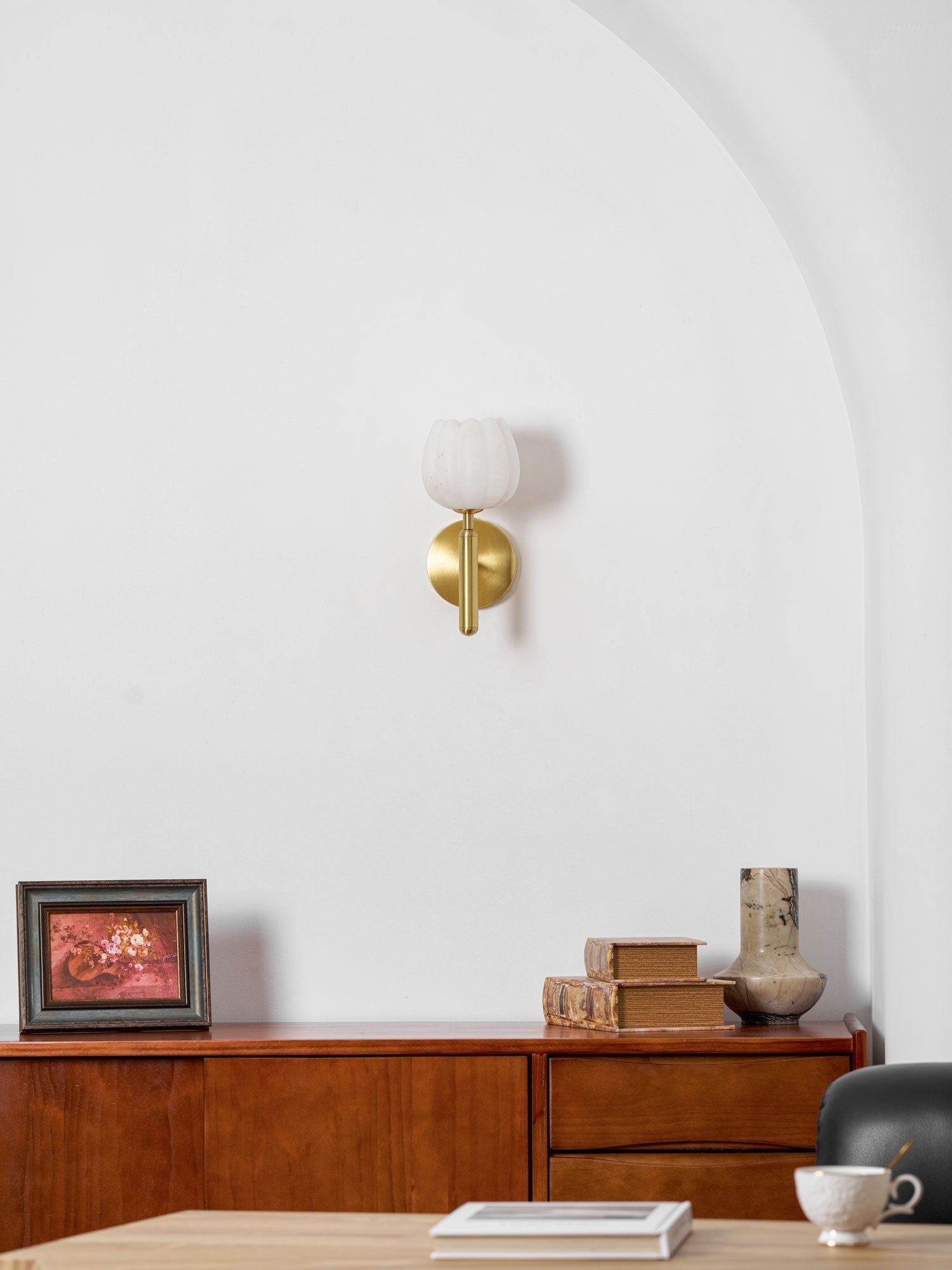 Mian Alabaster Blossom Wall Light