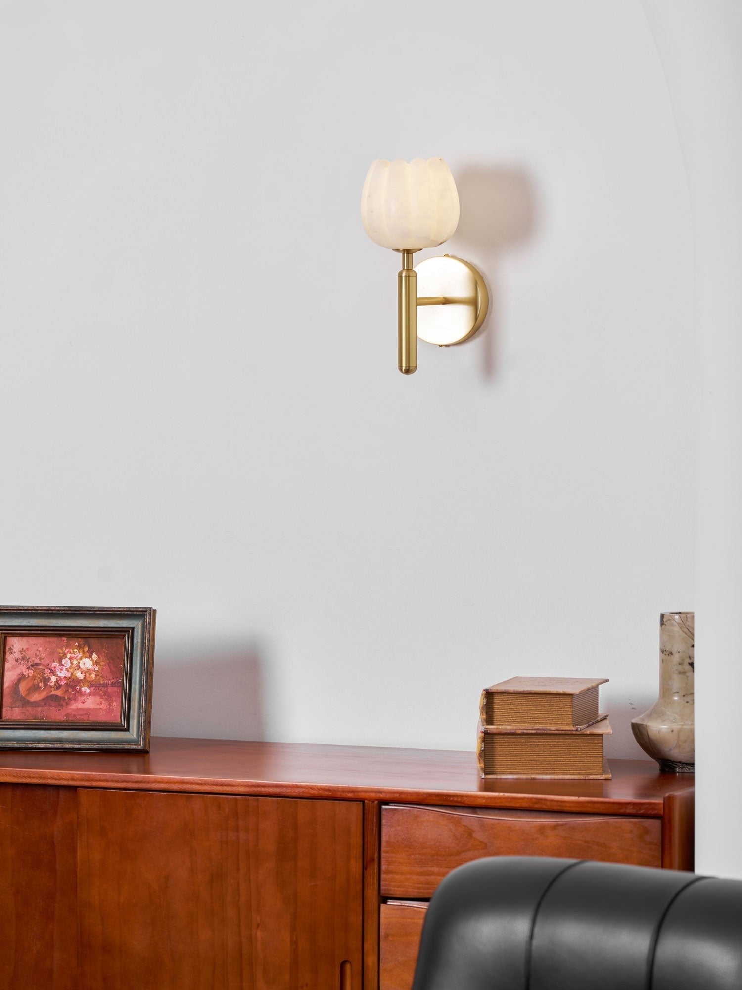 Mian Alabaster Blossom Wall Light