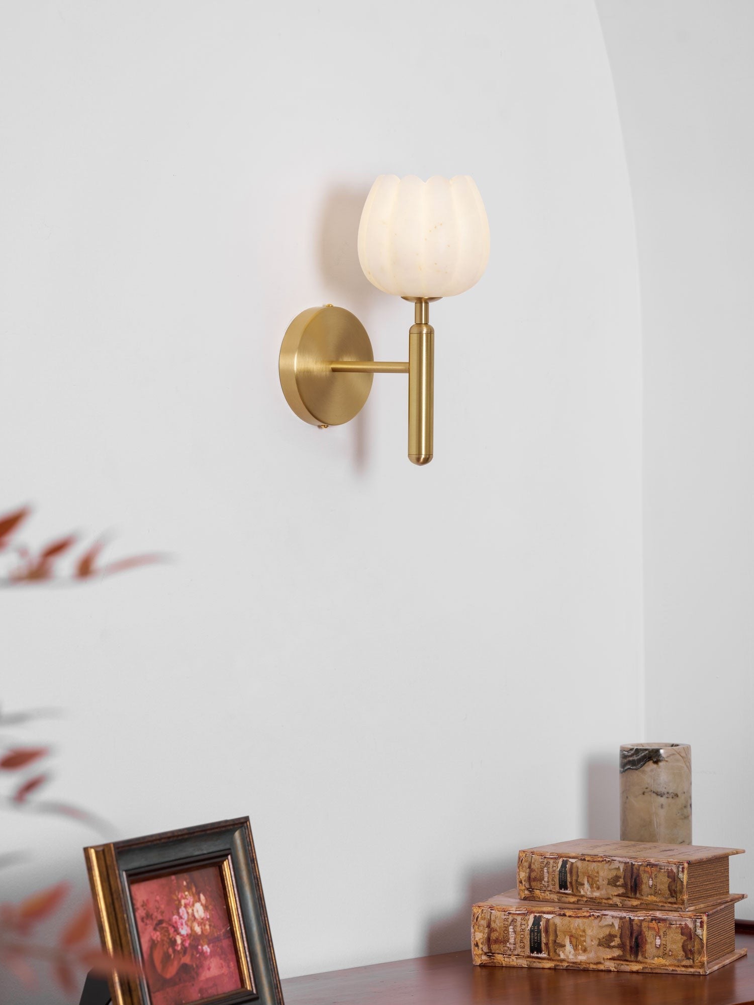Mian Alabaster Blossom Wall Light