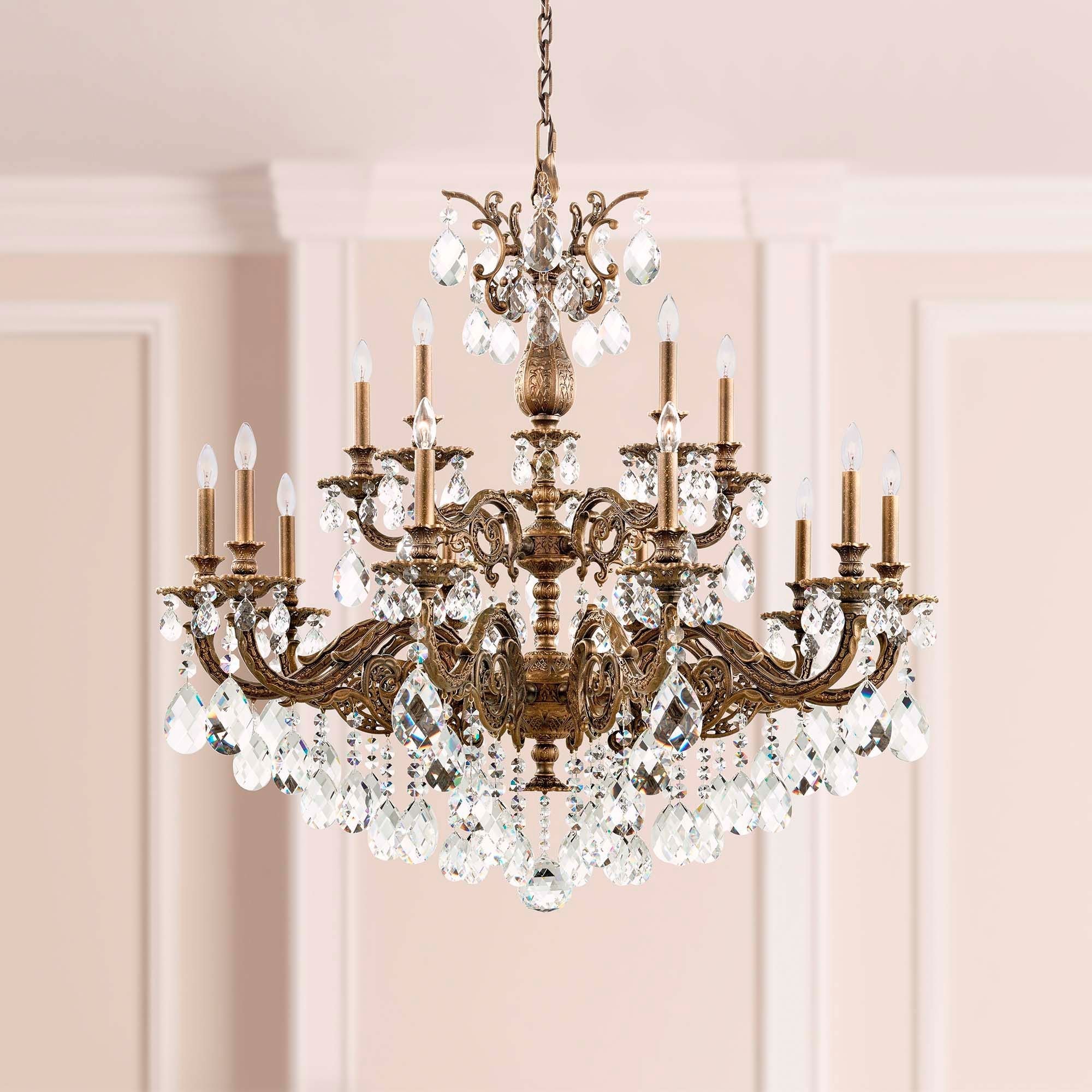 Milano 38"H X 15-Light Crystal Chandelier