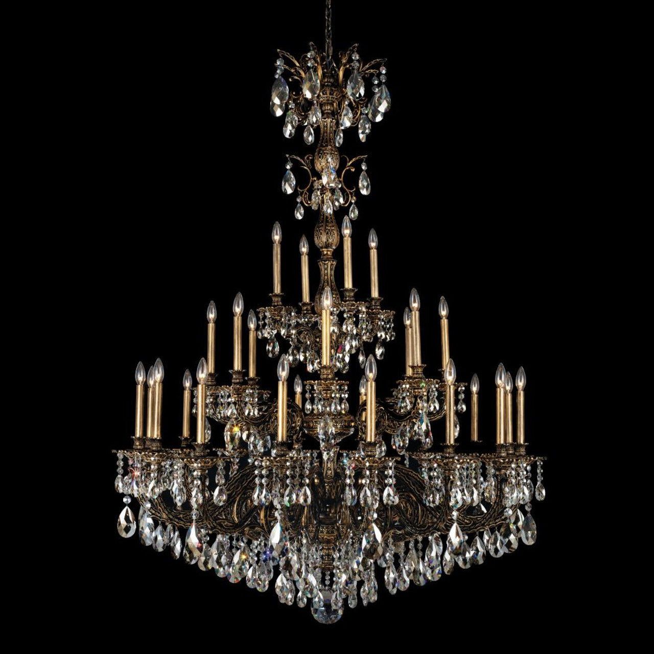 Milano Chandelier, 6-Light, Heirloom Gold, Clear Swarovski Crystal, 24"W (5676-22S 1HTU65)
