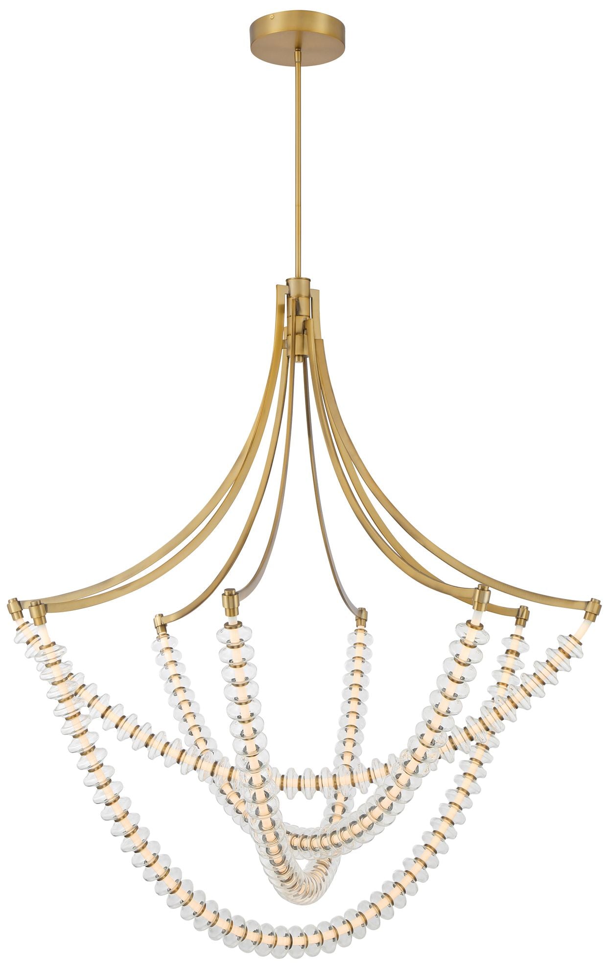 Lavery Pearl LED 49.25-in Legacy Brass Chandelier