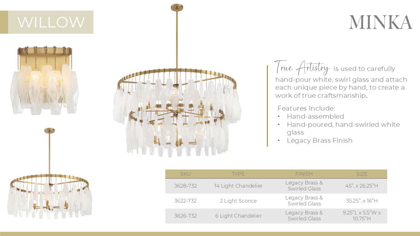 Lavery Willow 14-Light 45-in Legacy Brass Chandelier