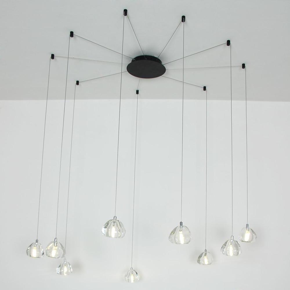 Contemporary Cluster Design Raindrop Chandelier Metal