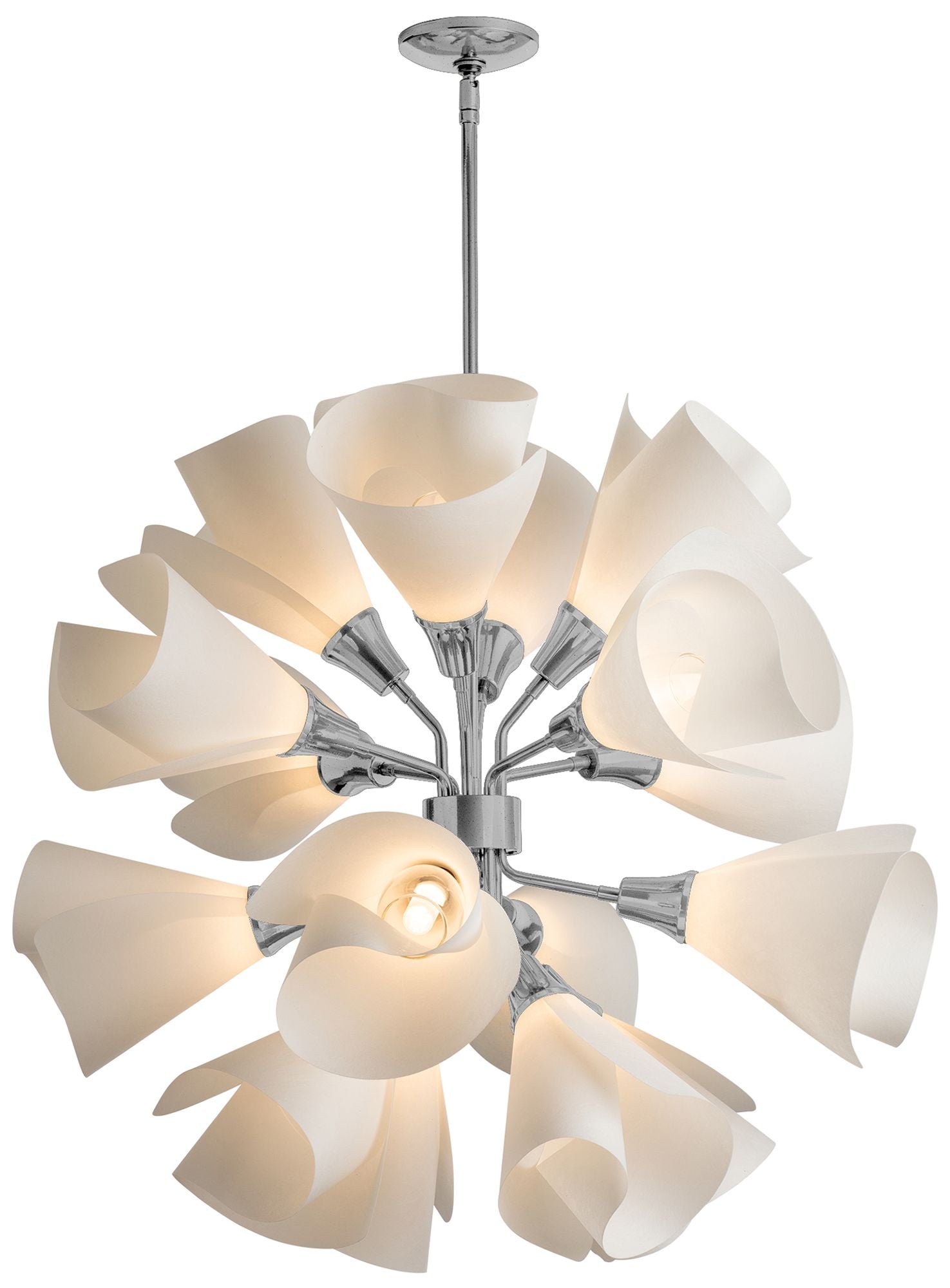 Mobius 16-Light Orb Platinum Chandelier