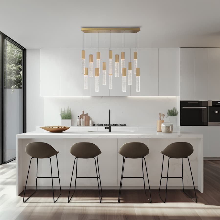 Cinema 40" Wide LED Crystal Linear Pendant with Clear