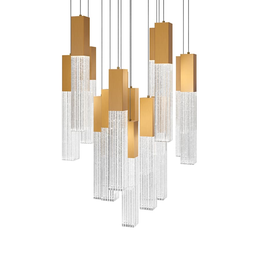 Cinema 23" Wide LED Crystal Multi-Light Pendant