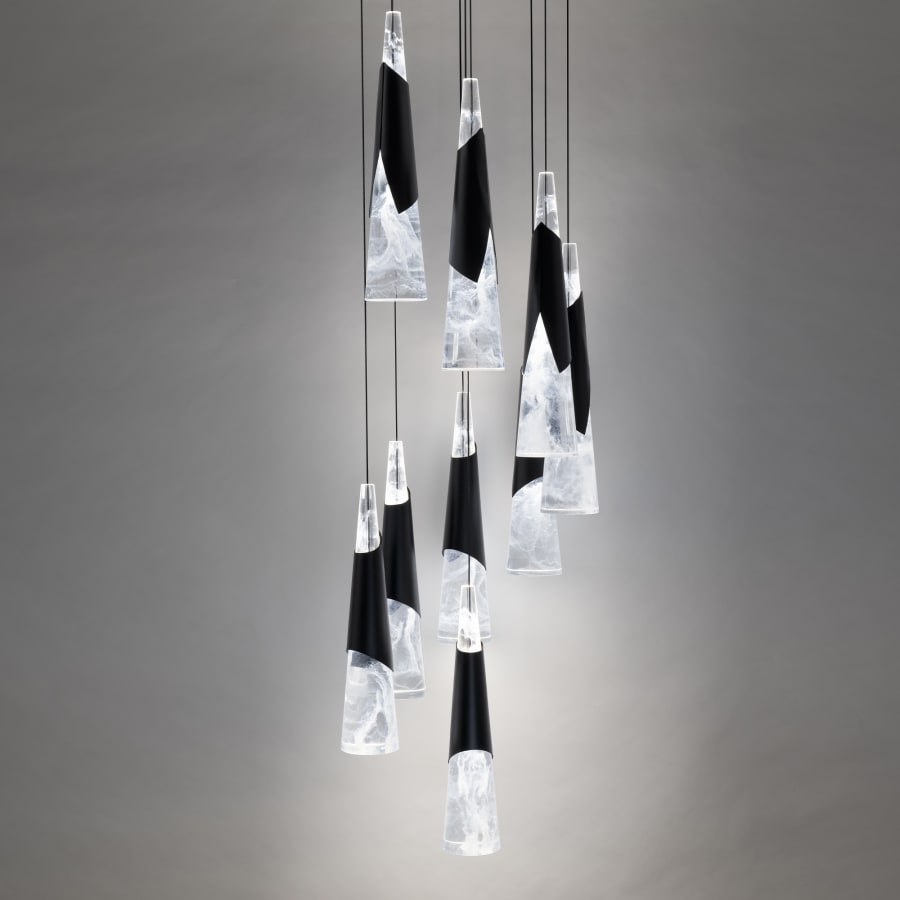 Metal Kilt 9-Light 17" Wide LED Suspension Multi-Light
