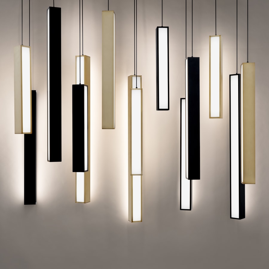 Chaos 14-Light 10" Wide LED Suspension Linear Pendant