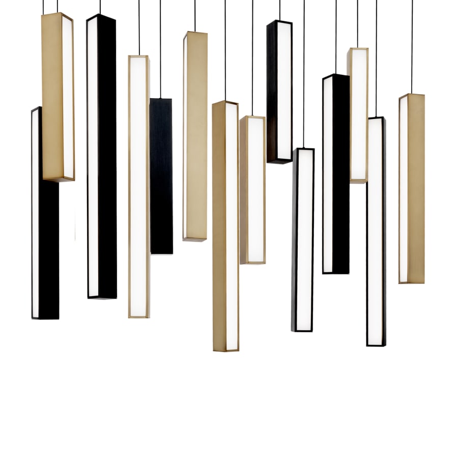 Chaos 14-Light 10" Wide LED Suspension Linear Pendant