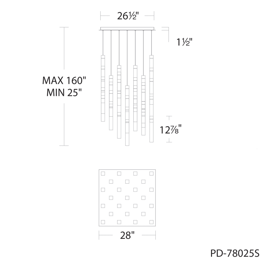 Minx 25-Light 28" Wide LED Crystal Multi-Light Pendant
