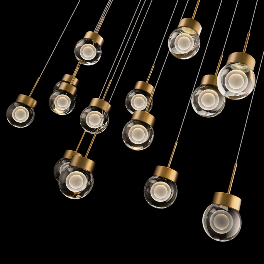 Double Bubble 14-Light 10" Wide LED Suspension Multi