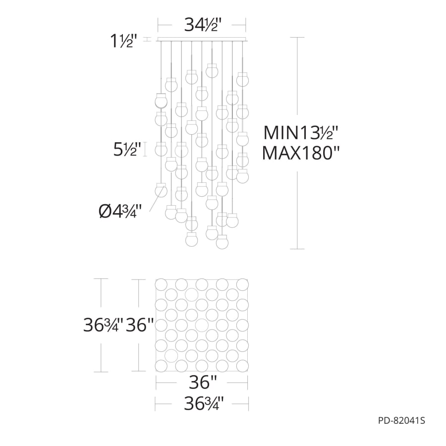 Double Bubble 41-Light 28" Wide LED Suspension Multi