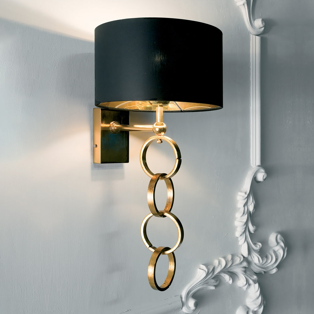 Modern Italian Black and Gold Wall Sconce