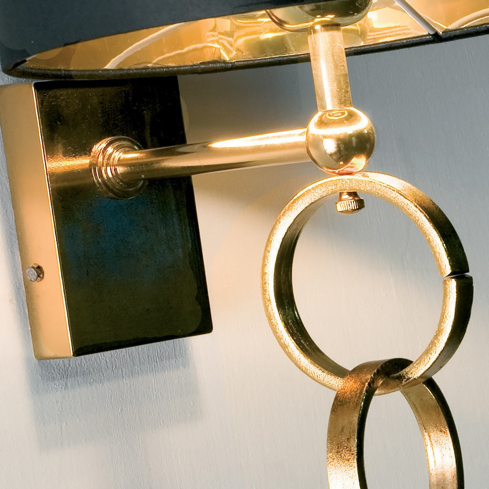 Modern Italian Black and Gold Wall Sconce