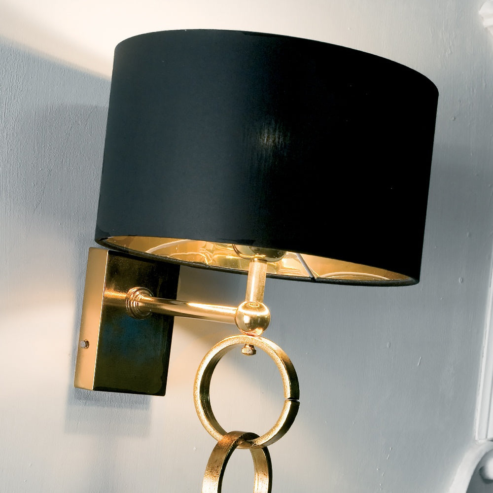 Modern Italian Black and Gold Wall Sconce