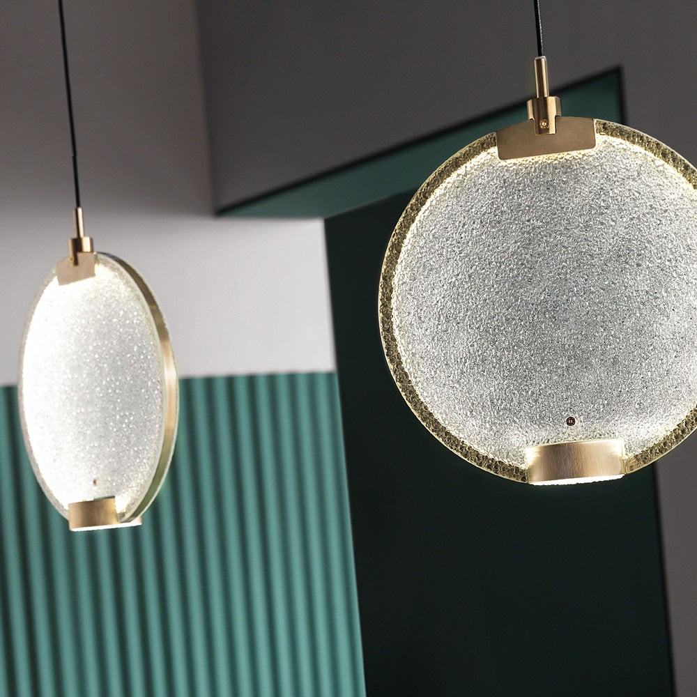 Modern Round Colored Glass Diffuser Chandelier