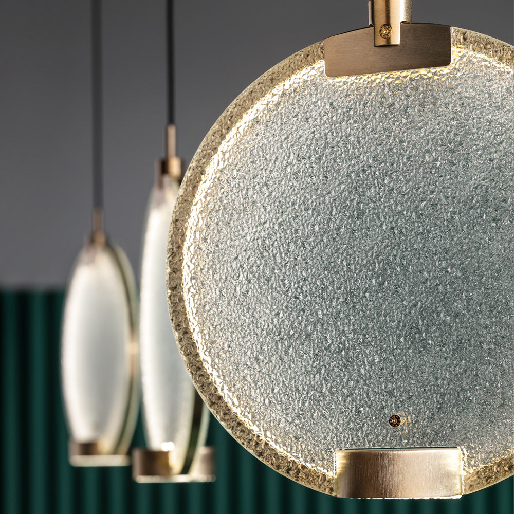 Modern Round Glass Diffuser Set of 5 Chandelier