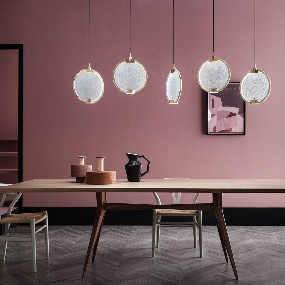 Modern Round Glass Diffuser Set of 5 Chandelier