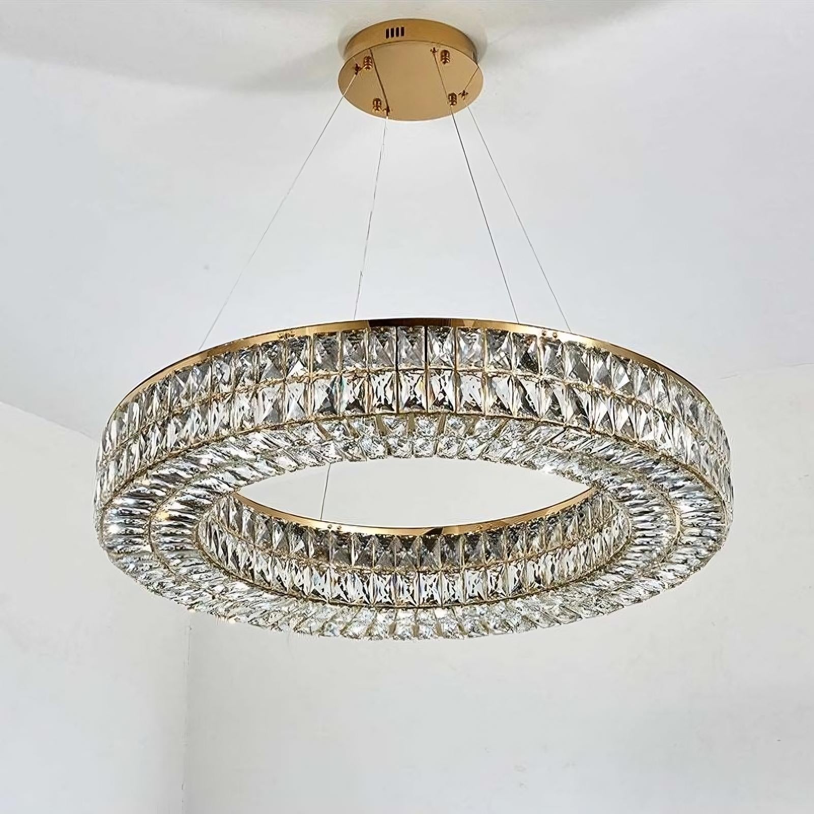 Bacci Crystal Modern Chandelier, Gold