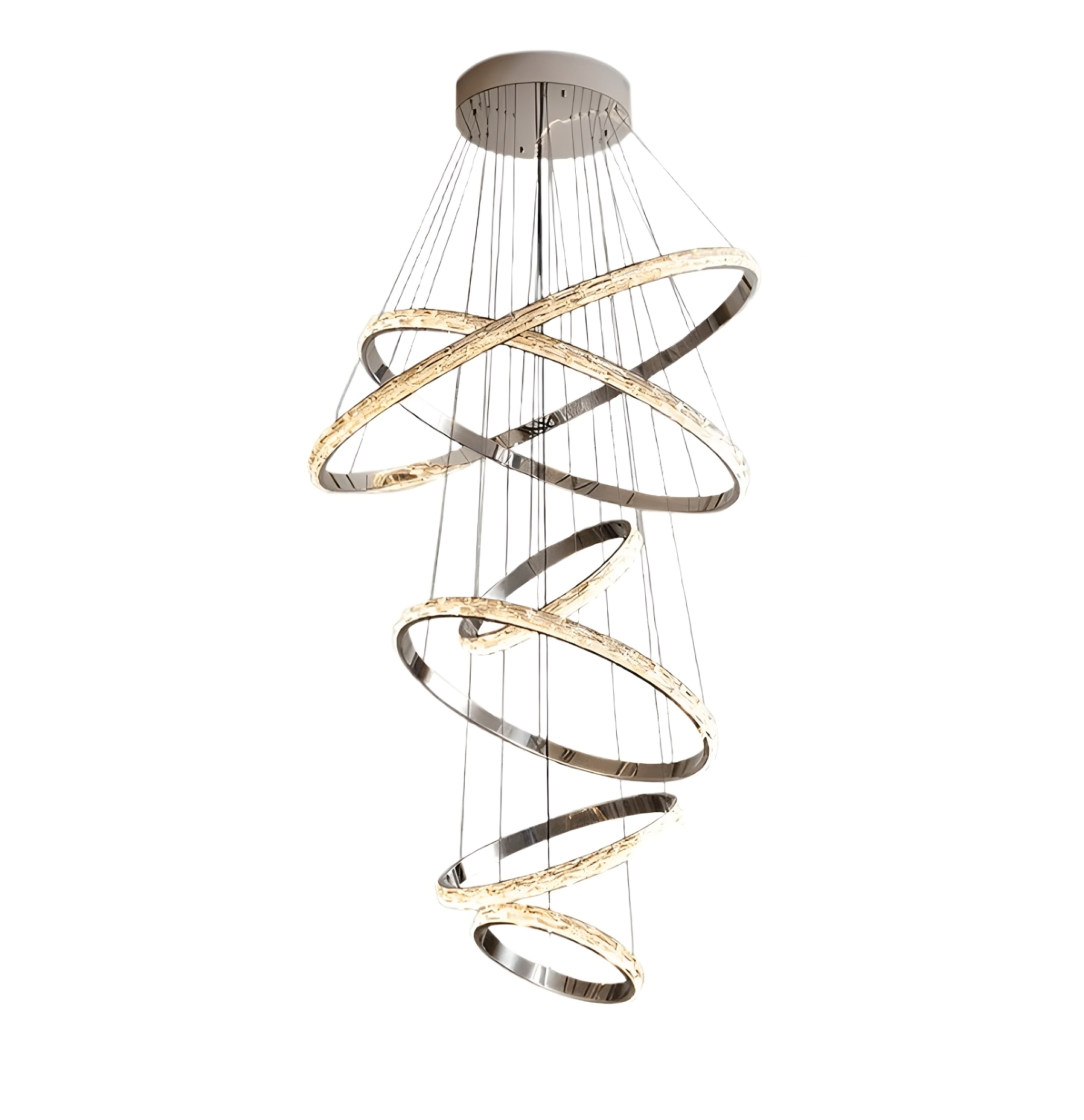 6-Tier Crystal Ring Modern Chandelier