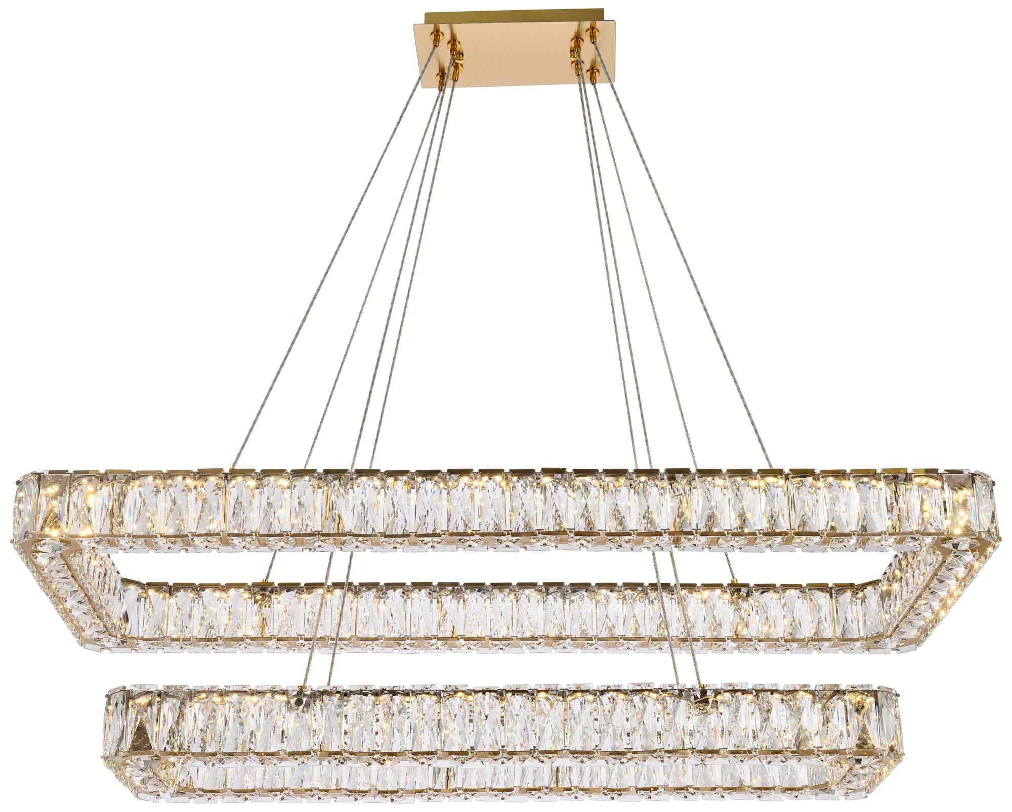 Monroe 42" Led Double Rectangle Chandelier
