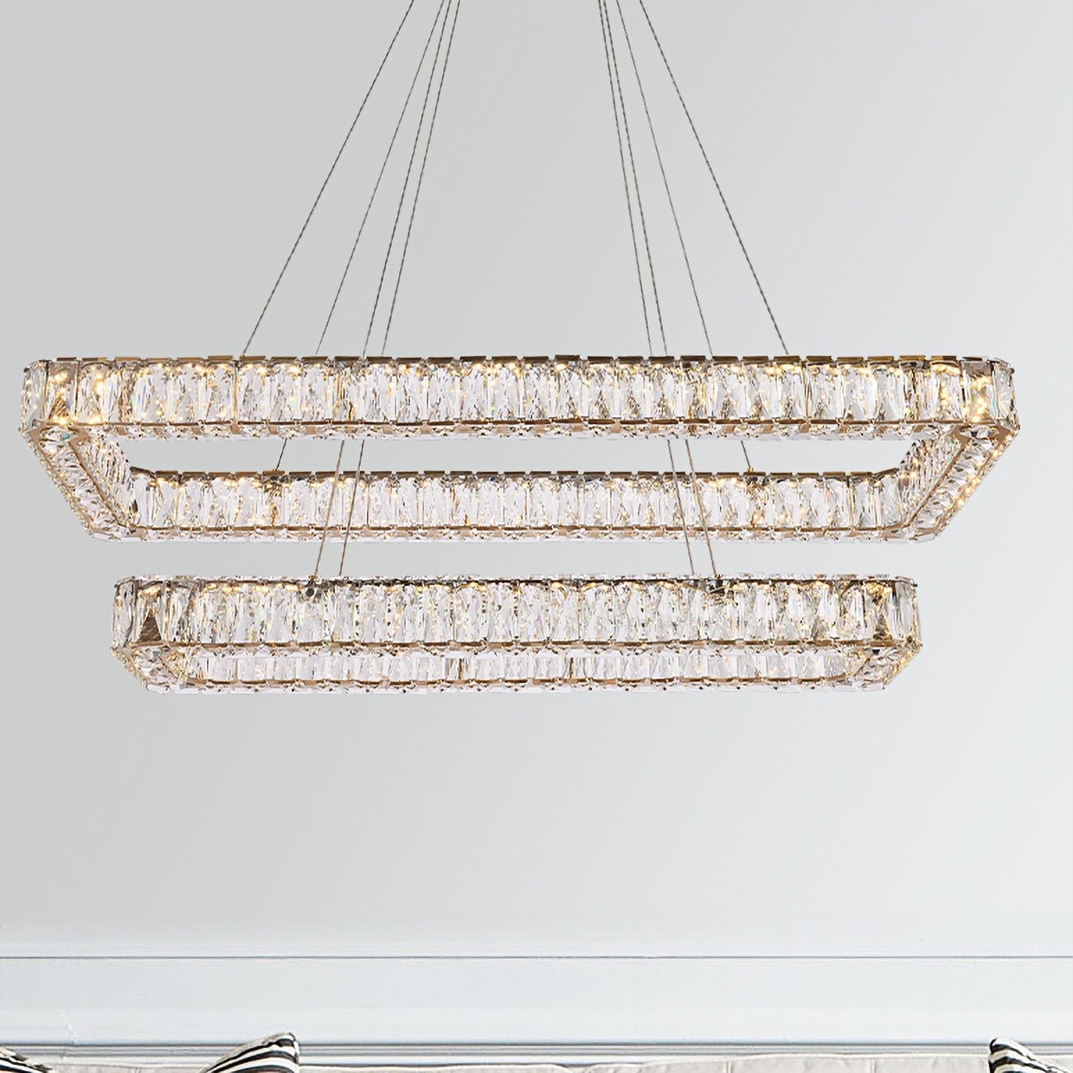 Monroe 42" Led Double Rectangle Chandelier
