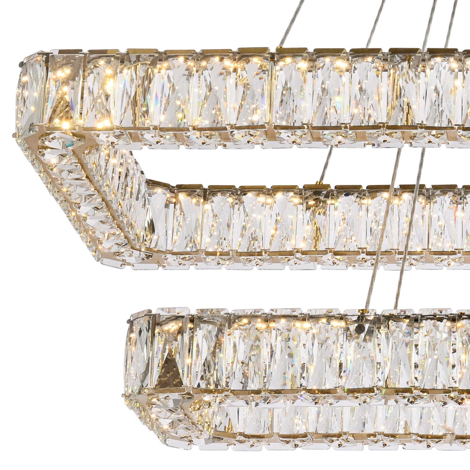 Monroe 42" Led Double Rectangle Chandelier