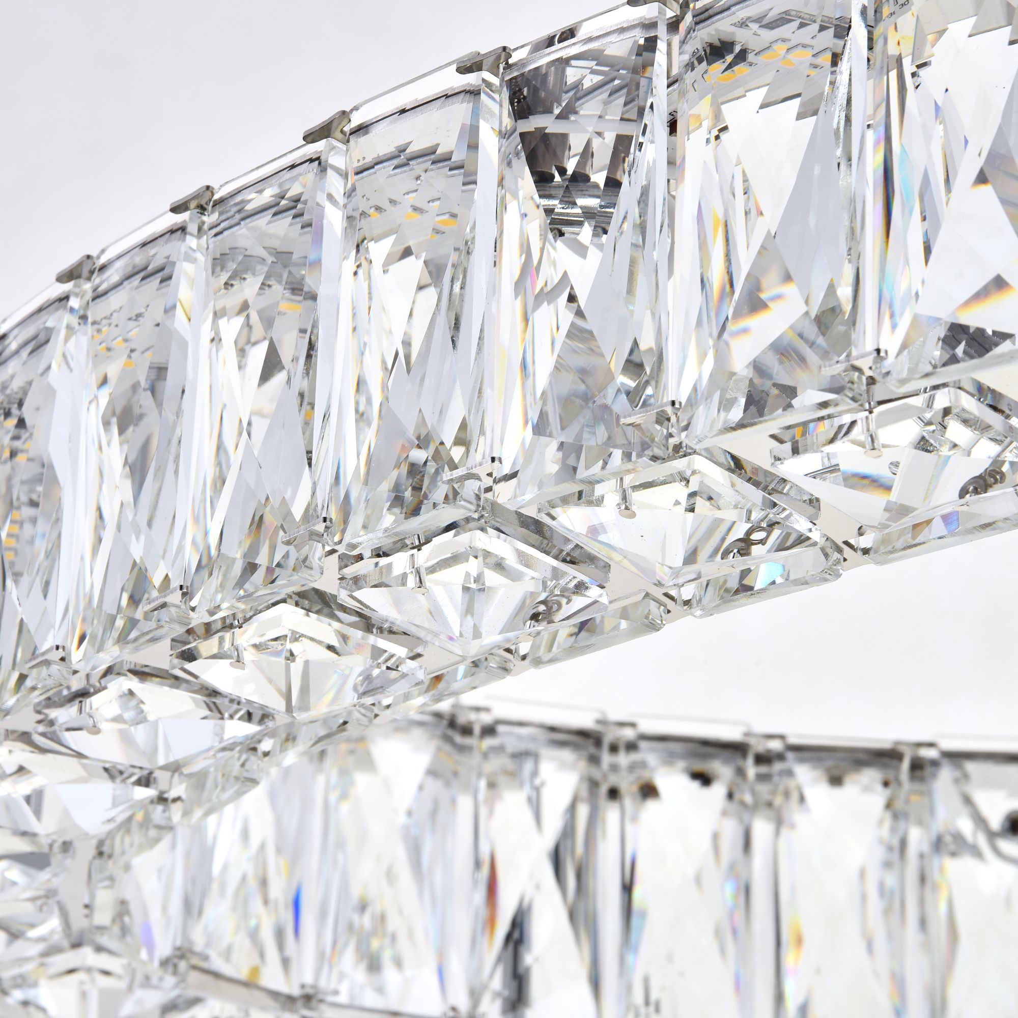 Monroe 48" Wide Chrome and Crystal 2-Tier Chandelier
