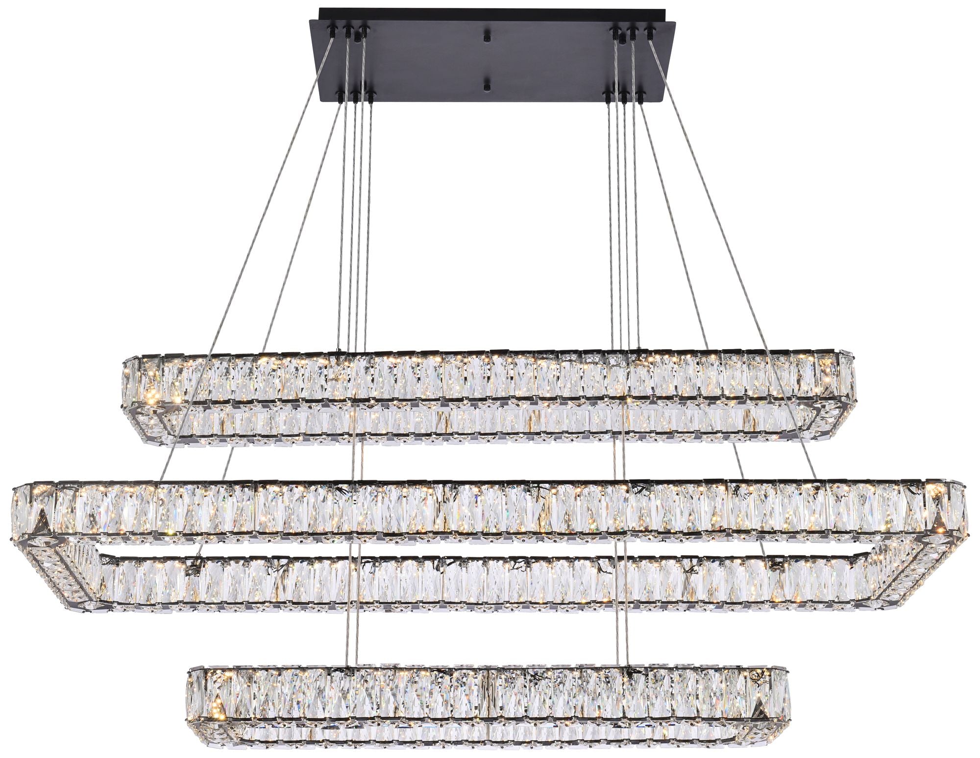 Monroe 50" Led Triple Rectangle Chandelier