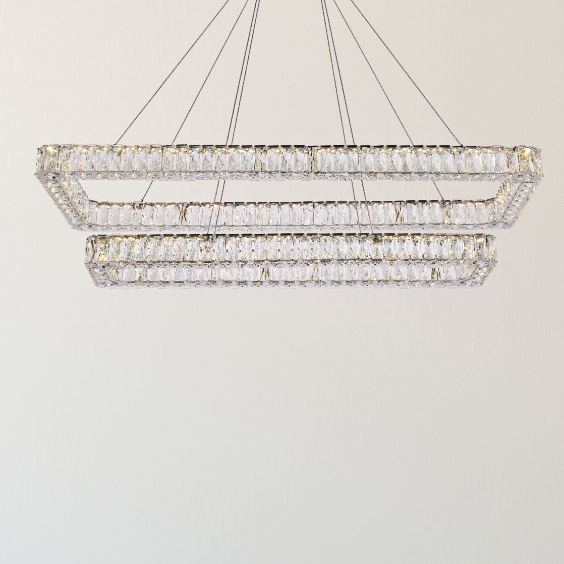 Monroe 50" Wide Chrome Crystal LED Chandelier