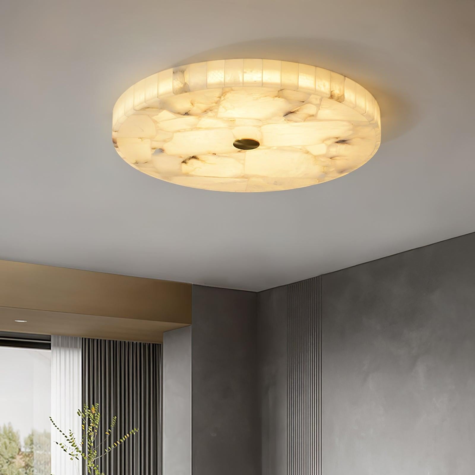 Mosaic Alabaster Round Ceiling Light