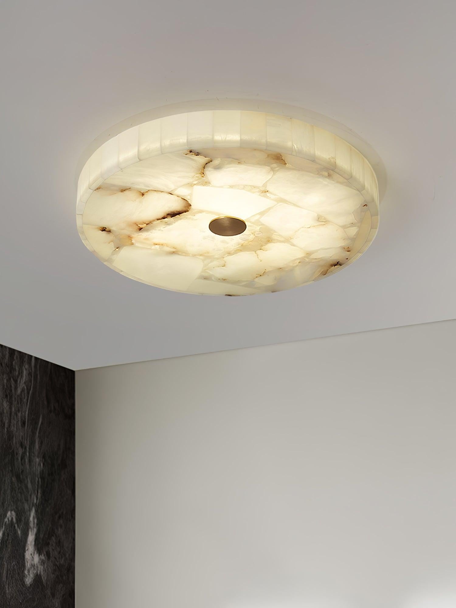 Mosaic Alabaster Round Ceiling Light