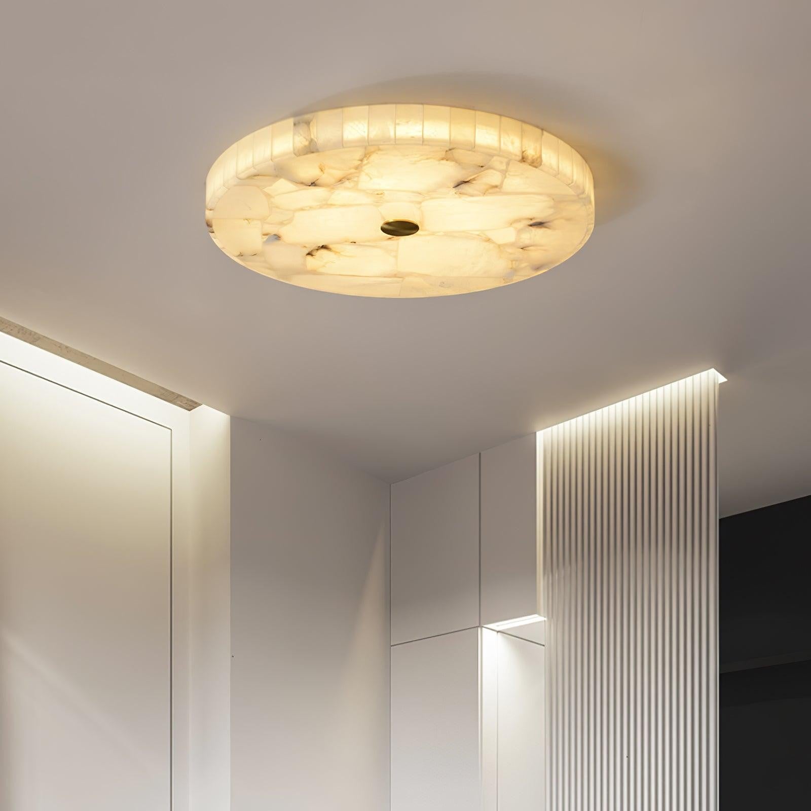 Mosaic Alabaster Round Ceiling Light