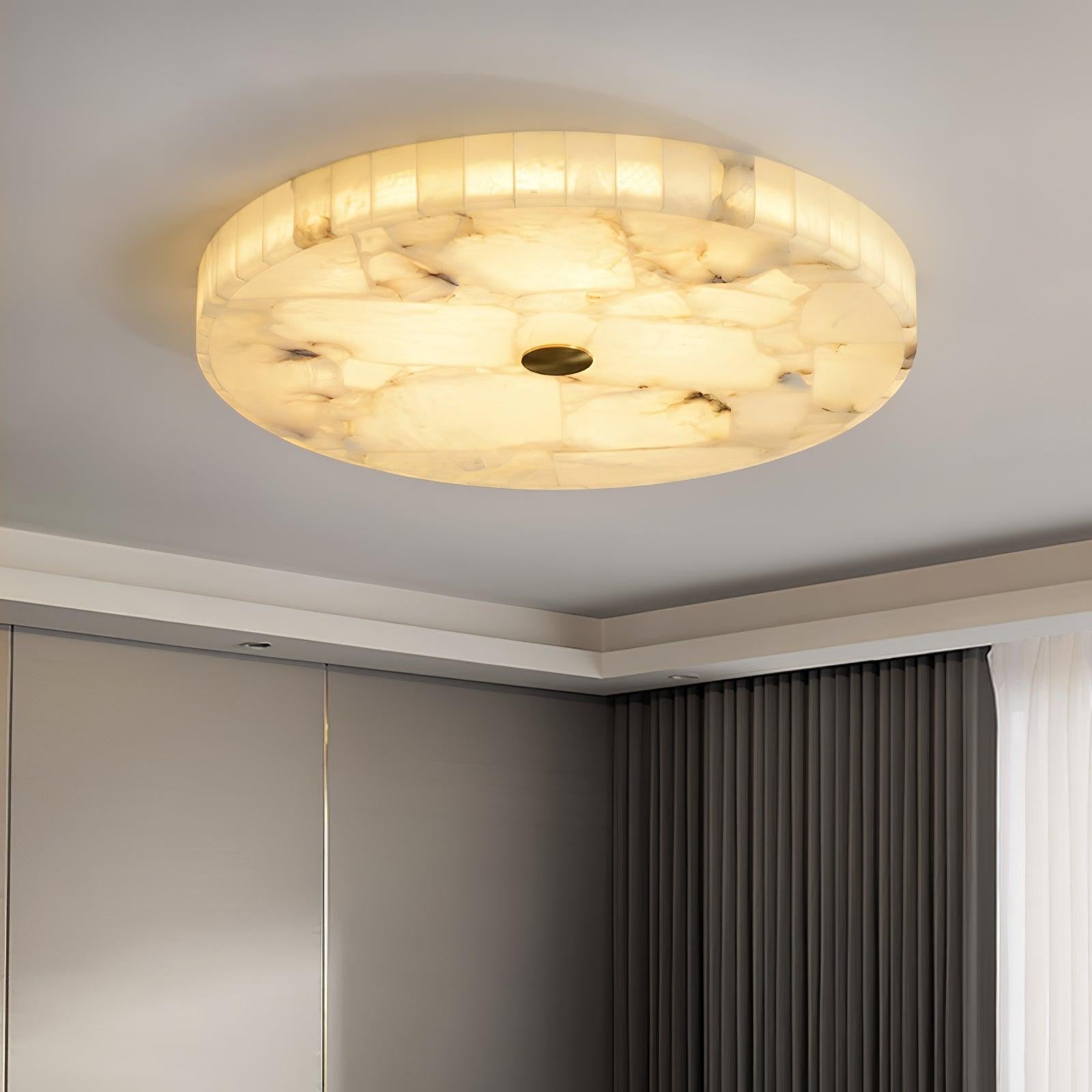 Mosaic Alabaster Round Ceiling Light
