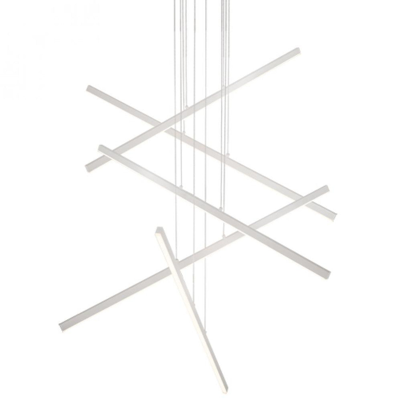 Z-Bar Pendant Rise, Large Square, LED, Silver, 50.5"W (ZBP-48-RS-SW-SIL-CNP 407UENV)