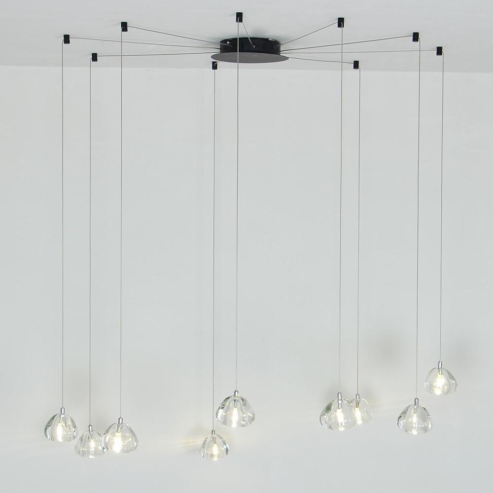 Contemporary Cluster Design Raindrop Chandelier Metal