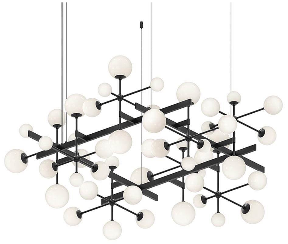 Nebula Square LED Satin Black Chandelier
