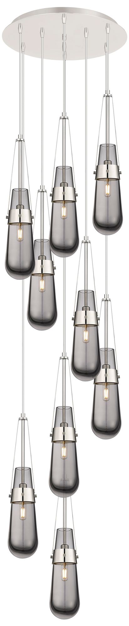 Newton Cone 12-Light Polished Nickel Chandelier