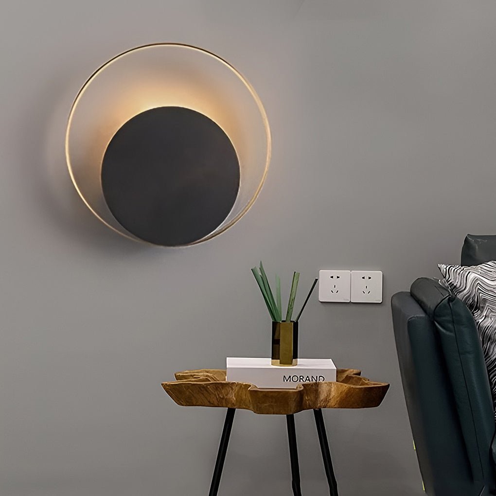 Nordic Clean-Lined LED Sconce Creative Circular Wall Light, detail angle 3, Tianguang Select